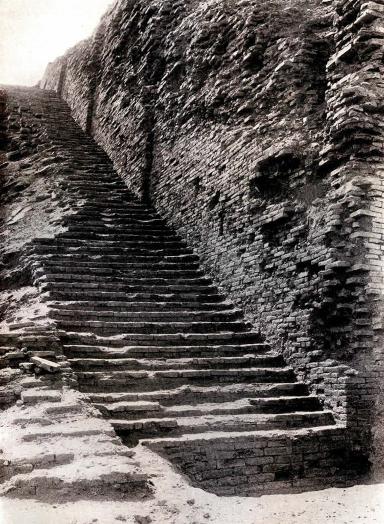 One of the stairways on the Ziggurat of Ur, circa 2100 BCE.